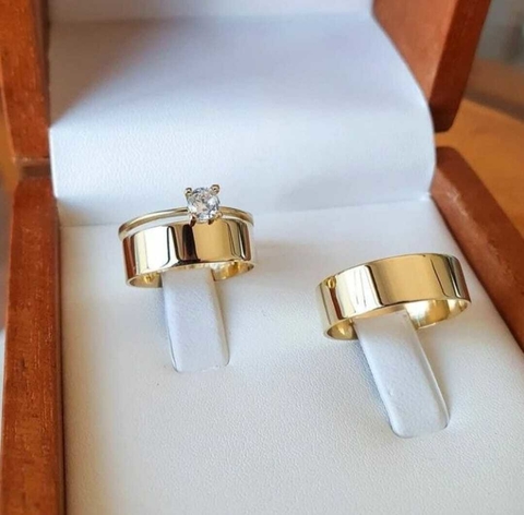 Combo Alianças em Moedas Antigas + Solitario Delicado