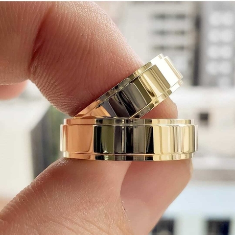 Alianças em Moedas Antigas 6mm Retas Friso Rebaixado