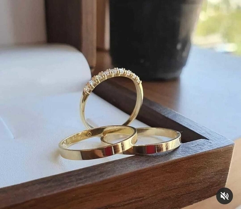 Combo Alianças em Moedas Antigas 3mm Retas + Aparador