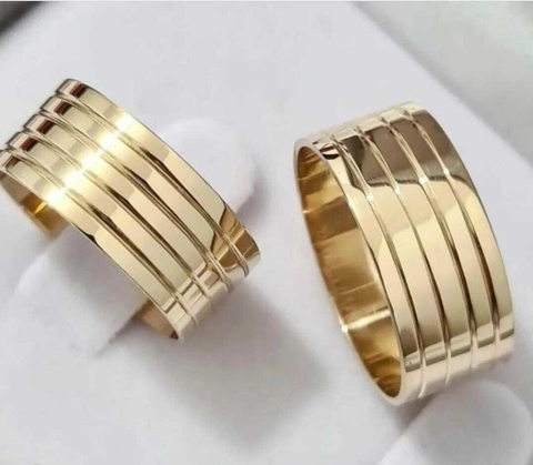 Alianças em Moedas Antigas 8mm Retas com Frisos