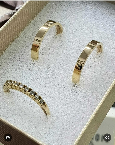 Combo em Moedas Antigas Alianças em 3mm Retas + Aparador