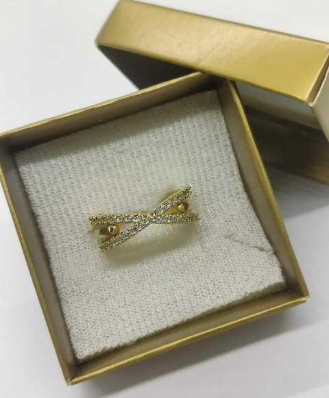 Anel em Moedas Antigas Modelo X com Pedras