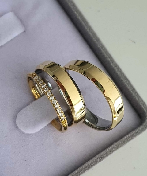 Combo Alianças em Moedas Antigas 5mm chanfradas + Aparador