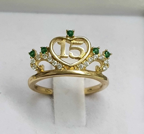 Anel em Moedas Antigas 15 anos ( Pode mudar a cor das pedras )