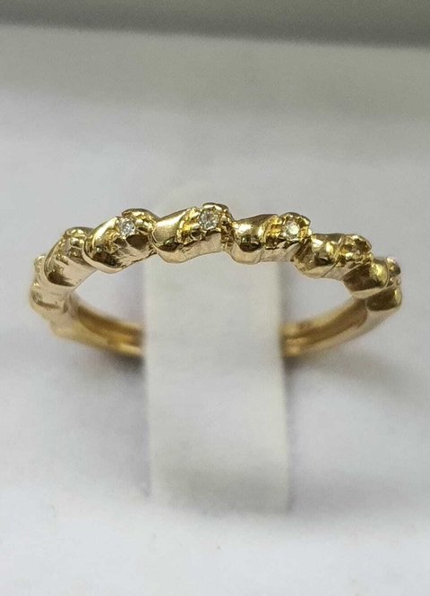 Anel Aparador em Moedas Antigas Cristal ZigZag