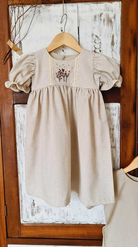 Vestido Natália - Linho Cru