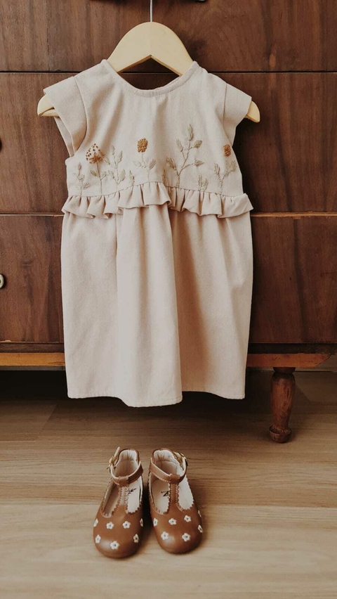 Vestido Poliana Bordado - Linho Rosa Nude