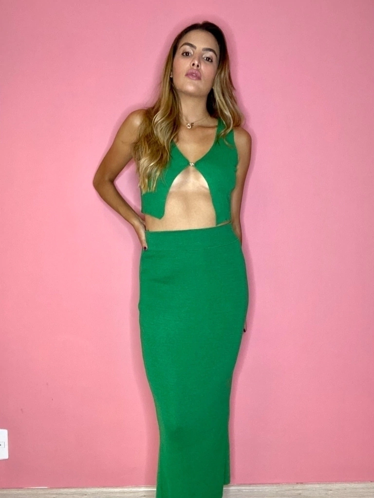 Conjunto Tricot decote