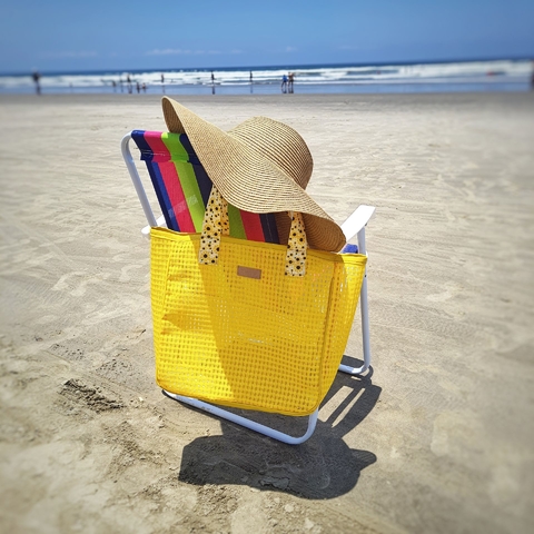 bolsa de praia amarela