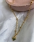 colar bolinhas coração dourado