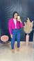 BLAZER CROPPED ALFAIATARIA COM BOTÕES ENCAPADOS - FÚCSIA