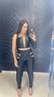 CONJUNTO CALÇA E CROPPED NULA MANGA STRASS