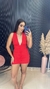 VESTIDO CURTO COM DECOTE E FRANZIDO - VERMELHO na internet