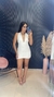 VESTIDO CURTO COM DECOTE E FRANZIDO - BRANCO