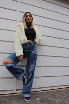 Calça Wide Leg Rasgada - comprar online