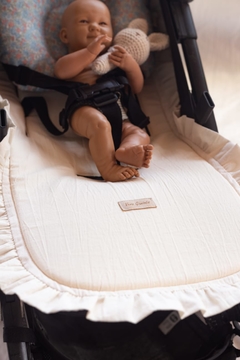 Cubrecoche Tusor Natural con Vuelitos - comprar online