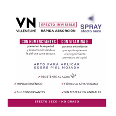 Villeneuve Spray Efecto seco FPS 50 190ml - comprar online