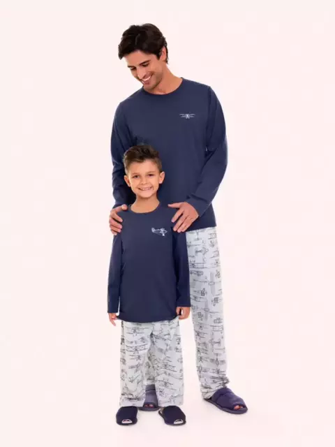 Pijama Longo Masculino Infantil em Moletinho