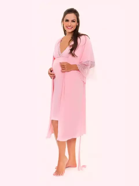 Robe em Liganete com Detalhes em Renda - comprar online