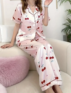 PIJAMA DE SATÉN PINK CHERRY - comprar online