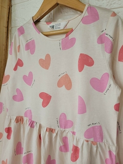 Vestido mangas largas corazones H&M - 8/10A - comprar online