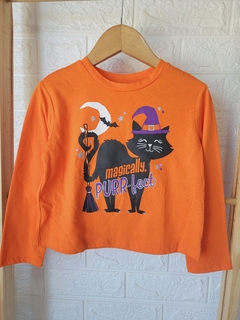 NUEVO | Camiseta estampa glitter gatita HALOWEEN - 4A