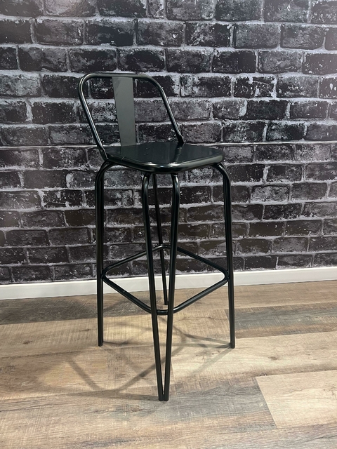 BANQUETA INDUSTRIAL ASIENTO METÁLICO CON RESPALDO (3159)