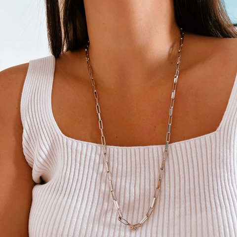 Colar Longo Prata de elos Marie