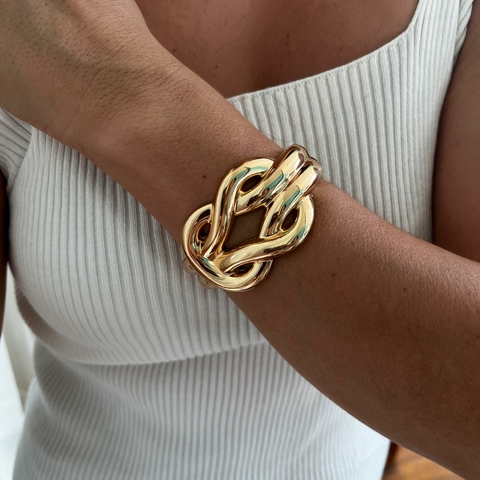 Bracelete Dourado com Nó Anna