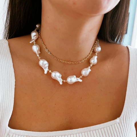 Colar Duplo de Pérola Camilla