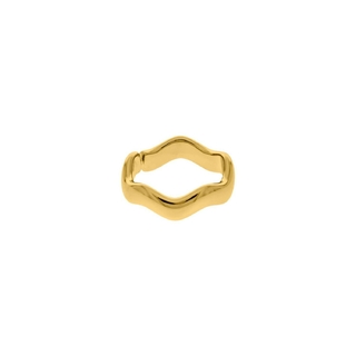 Anel Dourado Onda Ajustável