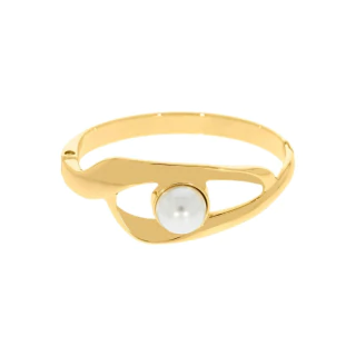 Bracelete dourado com Pérola Angela