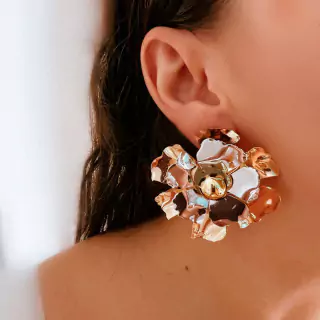 Brinco Flor dois banhos Júlia