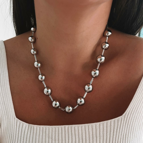 Colar Prata de Bolas Sarah