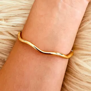 Bracelete Dourado Onda
