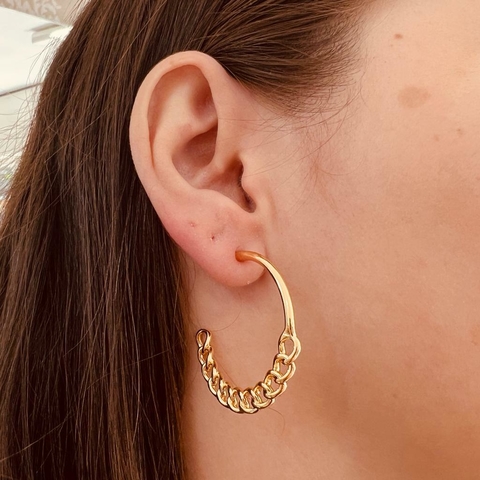 Argola dourada Corrente Bianca - comprar online