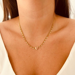 Choker Dourada Coração Rhaiza