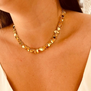 Choker Coração Dourada Paloma