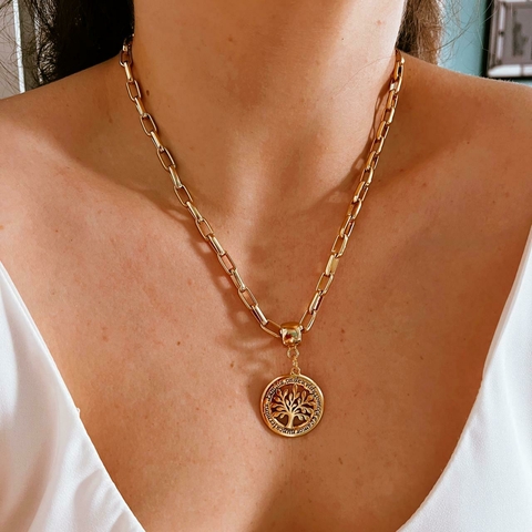 Corrente Dourada com pingente removível Aline