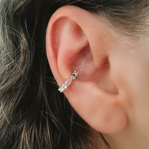 Fake Piercing Dourado Charlotte Colorido