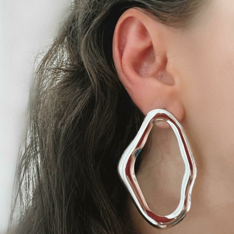 Brinco Prata Orgânico Andy