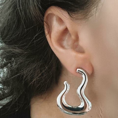 Brinco Prata Orgânico Marcia