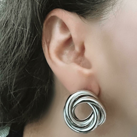 Brinco Prata Voltas Luiza