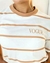 Blusa 100% algodão off Vogue com listras