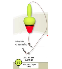 Boia Carpa Boias Barão - Amarela Com Vermelho
