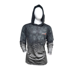 Camisa de Pesca Hoodie New Action M3X - Cinza e Preto