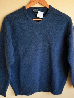 Sweater escote en V azul POLO by RALPH LAUREN
