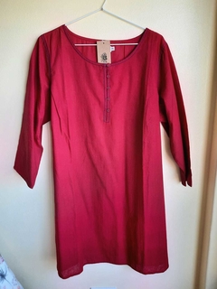 Vestido camisa bordó en internet