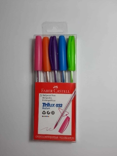Kit com 5 canetas esferográficas Faber-Castell - comprar online