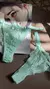 Calcinha Fio de Renda +Tule Verde Água DD
